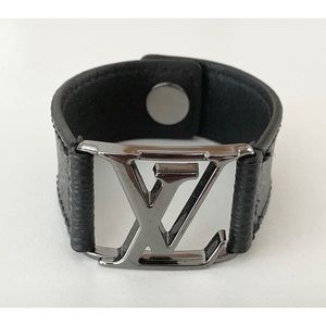 💯Authentic Louis Vuitton Unisex Hockenheim Monogram Eclipse Bracelet
